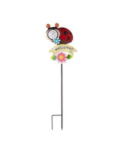 THERMOMETER GARDEN STAKE - LADY BUG